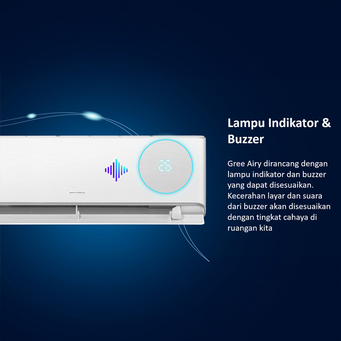 Gree AC Split Inverter Airy Series 1 PK Silver - GWC-09AIRY